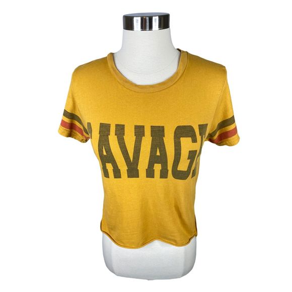 On Fire Distressed SAVAGE Crop Top - Size Medium - Picture 4 of 6